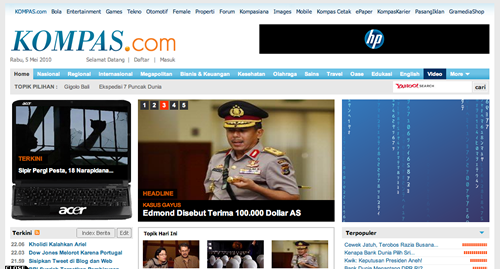 Screenshot Kompas.com
