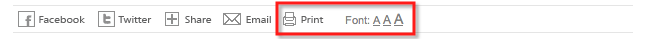 Fitur print this page, set the font size